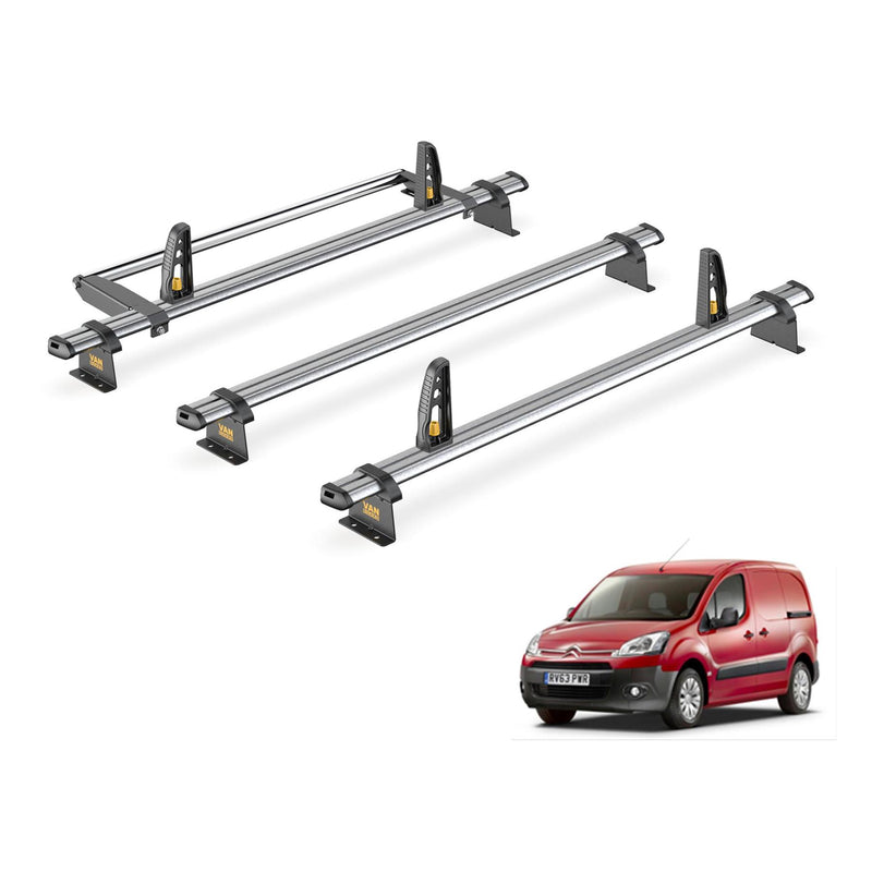 Citroen Berlingo Roof Rack for 2008-2018 3x Bars & Roller Van Guard Ulti Trade