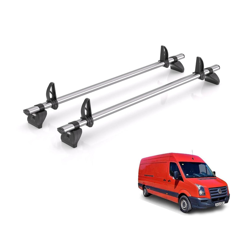 VW Crafter (2006-2017) - 2 Rhino Kammbar Fleet Roof Bars (Steel)
