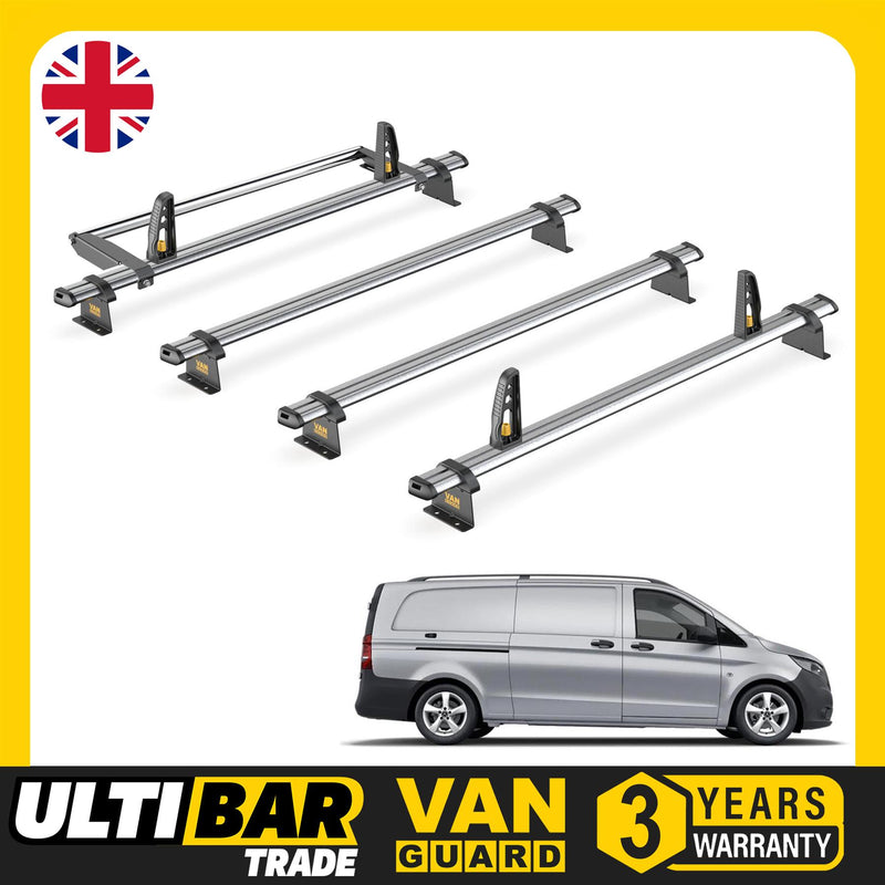 Mercedes Vito Roof Rack (2014+) [Extra-Long] 4x Bars and Roller Van Guard Trade