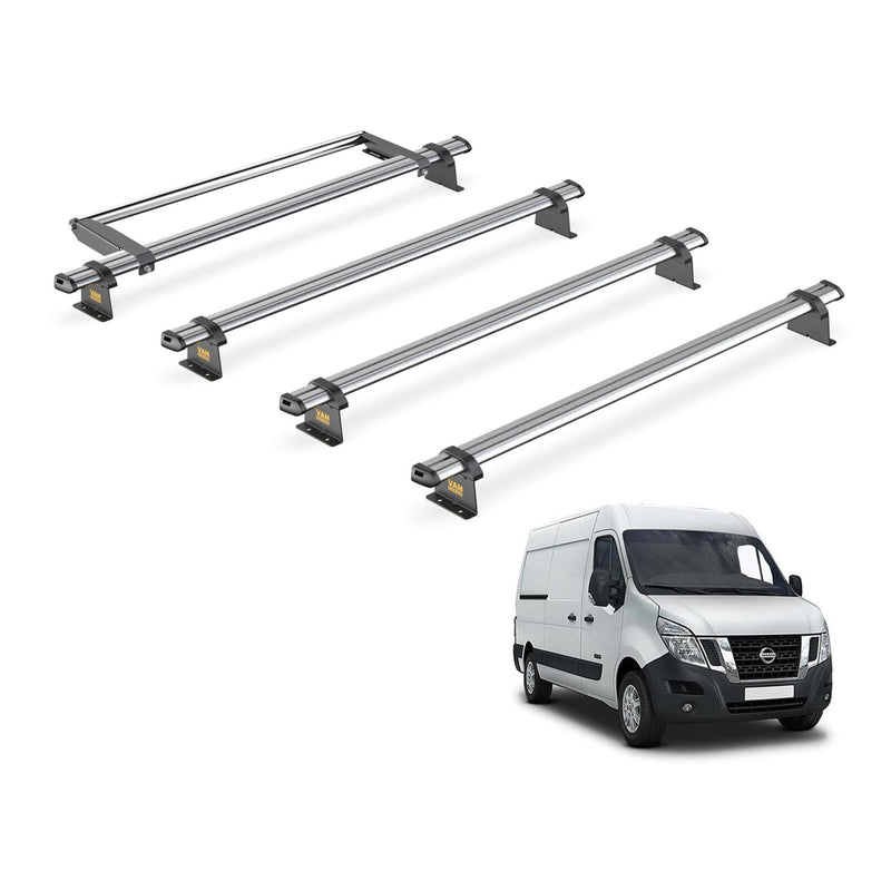 Nissan NV400 (2010-2021) - 4 Van Guard Ultibar Trade Roof Bars + Roller