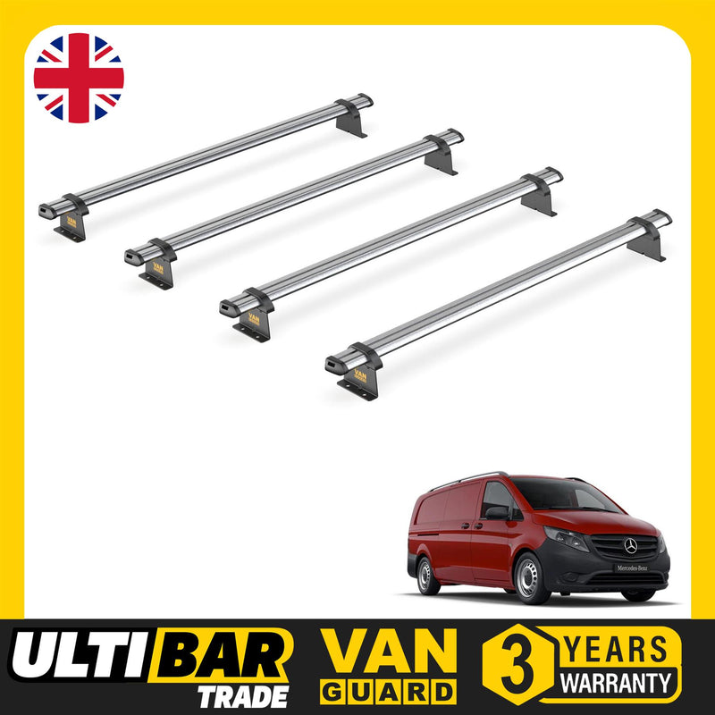 Mercedes Vito (2014-) - 4 Van Guard Ultibar Trade Roof Bars