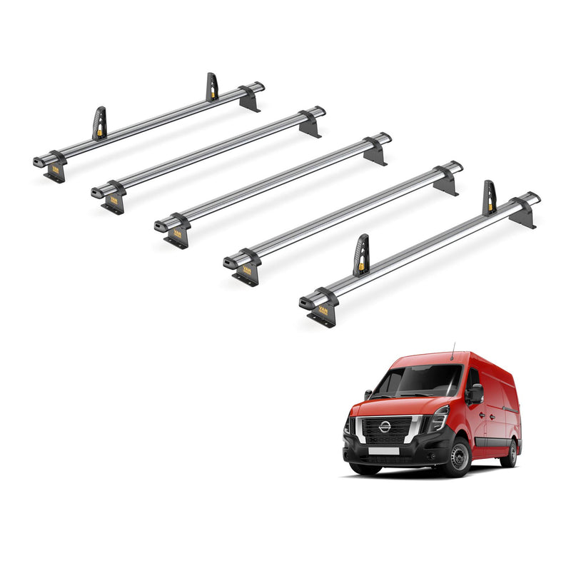 Van Guard Ulti Bar Trade + Loadstops 5 Bars Roof Rack For The Nissan Interstar 2022+