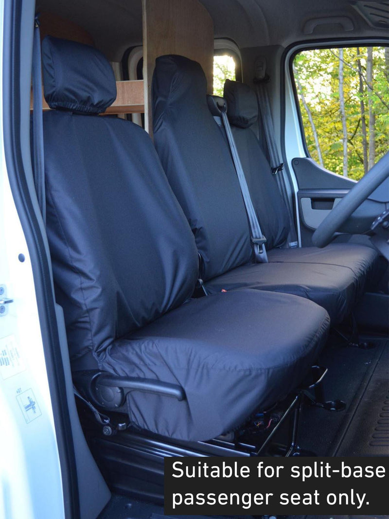 Vauxhall Movano (2010-) - Tailored Front Row Fold Pass Seat Covers in Black (1+2)