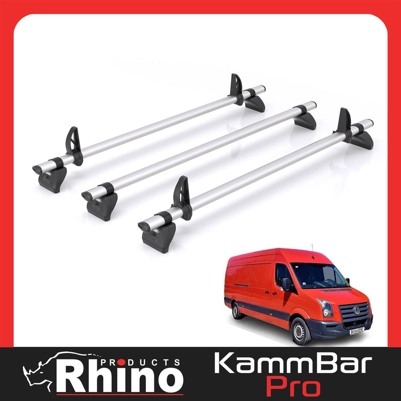 VW Crafter (2006-2017) - 3 Rhino Kammbar Pro Roof Bars (Aluminium)