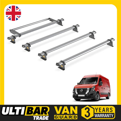 Nissan Interstar Roof Rack for 2022+ [H1/H2] 4x Bars & Roller  - Van Guard Trade