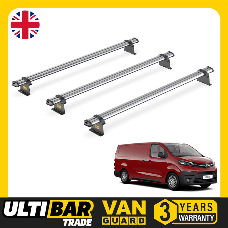 Toyota ProAce (2016-2024) - 3 Van Guard Ultibar Trade Roof Bars
