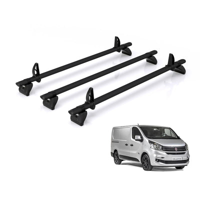 Fiat Talento (2016-2021) - Rhino Kammbar Black Roof Bars
