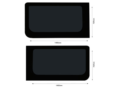 VW Crafter (2006-2017) Driver and Passenger Side Fixed Window Privacy Camper Glass with Fitting Kit