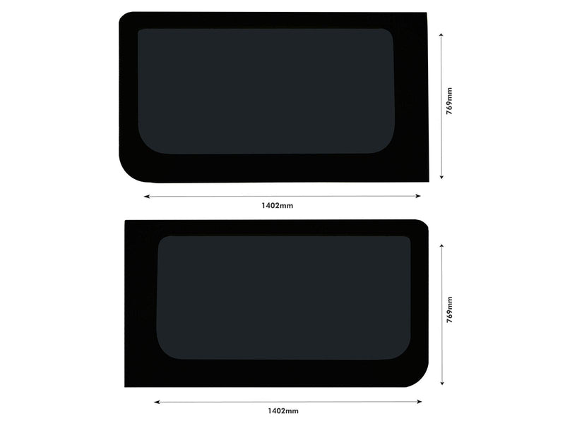 VW Crafter (2006-2017) Driver and Passenger Side Fixed Window Privacy Camper Glass with Fitting Kit