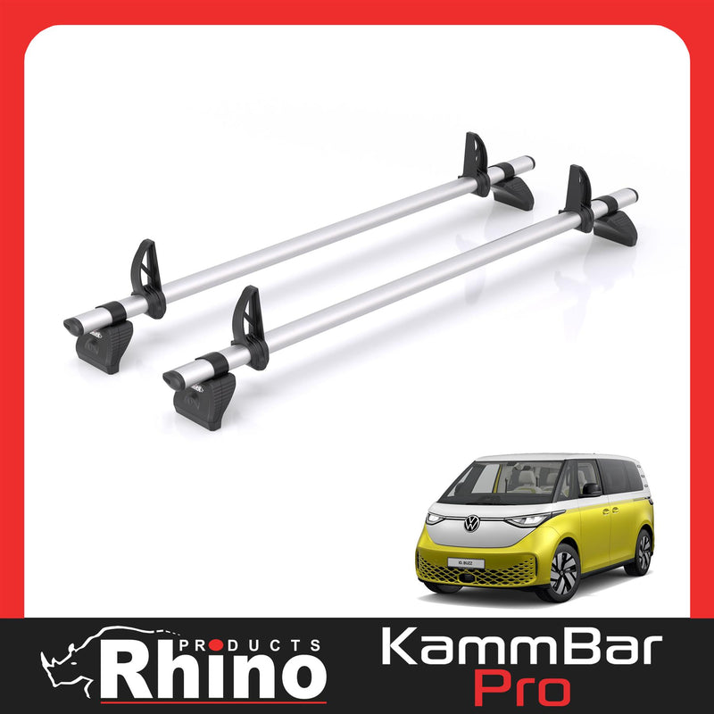 VW ID (2022-) Buzz - 2 Rhino Kammbar Pro Roof Bars (Aluminium)