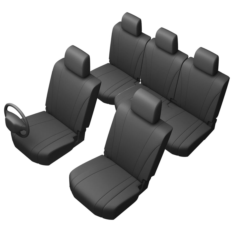VW Amarok (2011-) - Tailored Seat Covers in Black (Front & Rear Bundle)