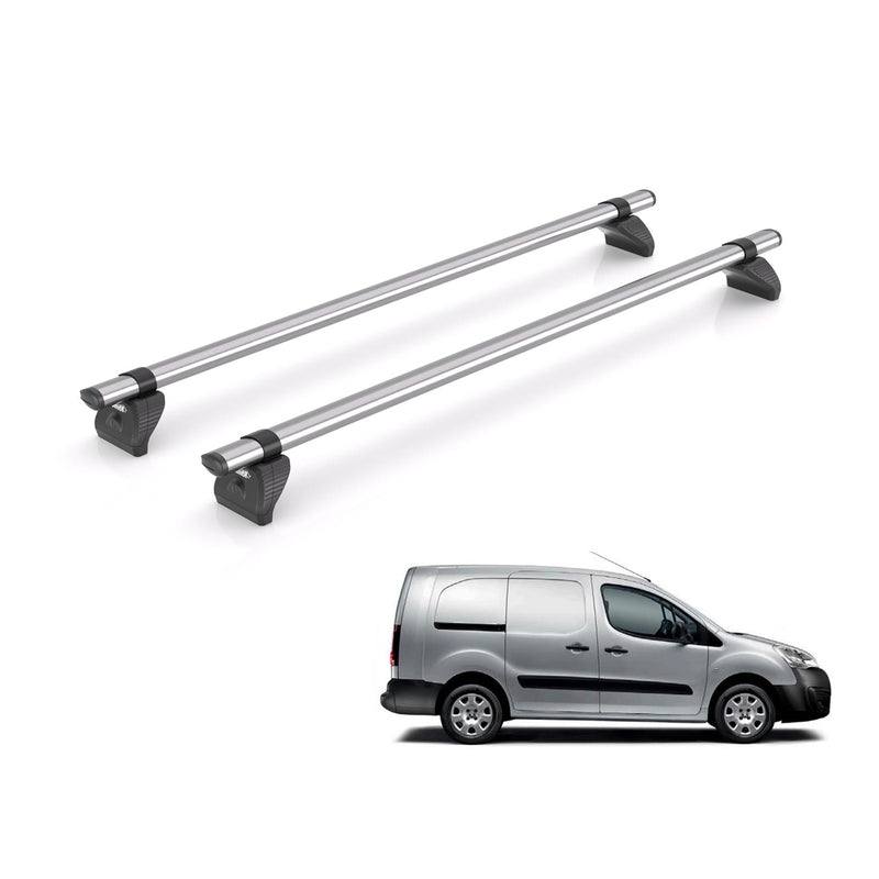 Peugeot Partner Roof Rack For 2018+ Long Wheelbase With Barn Doors 2x Roof Bars