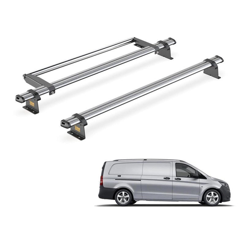 Mercedes Vito (2014-) - 2 Van Guard Ultibar Trade Roof Bars + Roller
