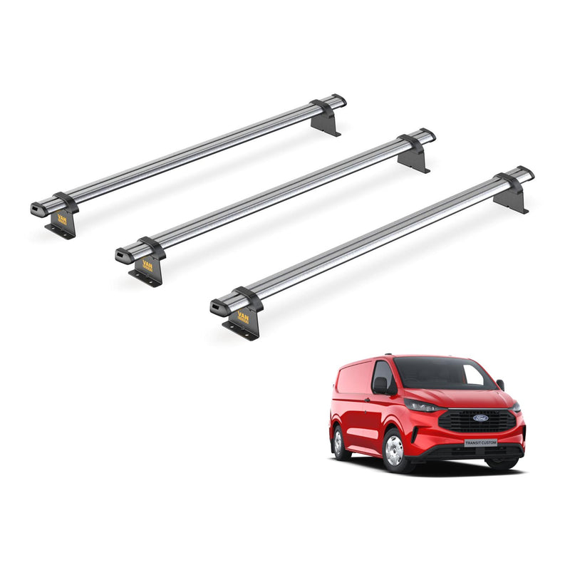 Ford Transit (2024-) Custom - 3 Van Guard UltiBar Trade Roof Bars