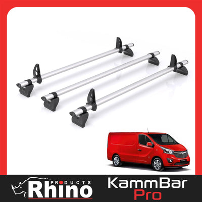 Vauxhall Vivaro Roof Rack Fits 2014-2019 Models 3x Roof Bars Rhino Kammbar Pro