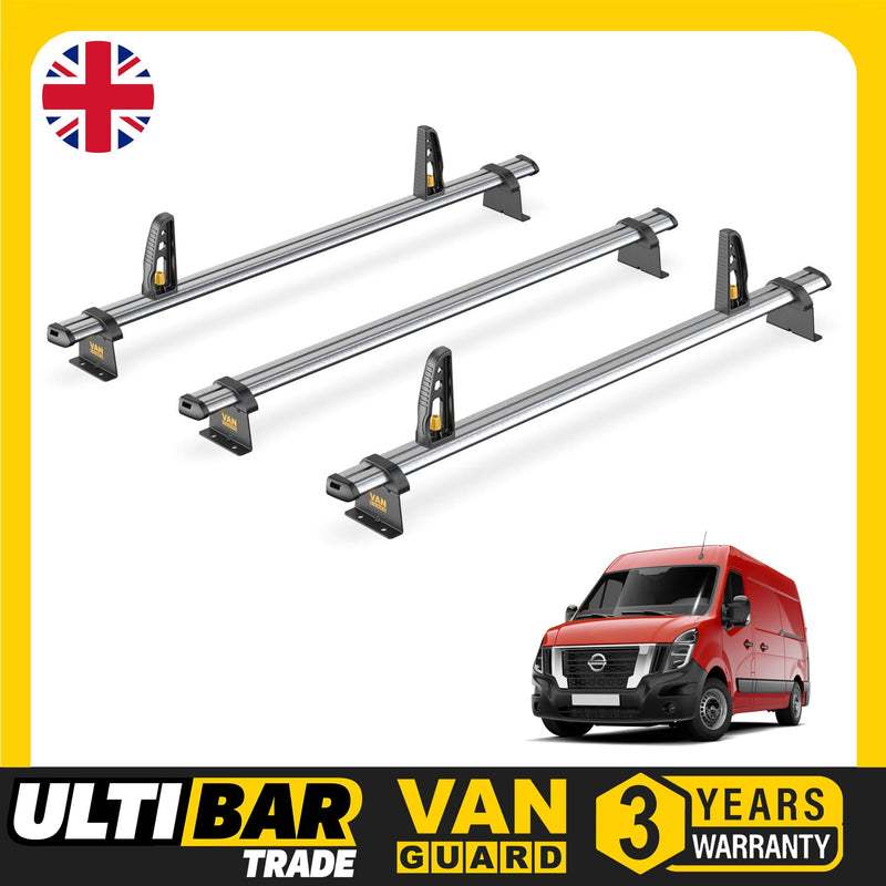 Van Guard Ulti Bar Trade + Loadstops 3 Bars Roof Rack For The Nissan Interstar 2022+