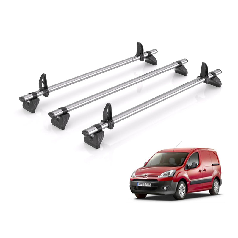 Citroen Berlingo (2008-2018) - 3 Rhino Kammbar Fleet Roof Bars (Steel)