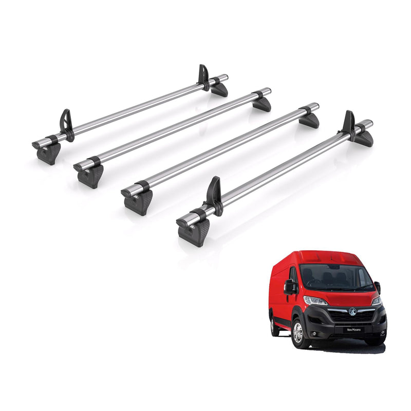 Vauxhall Movano (2021-) - 4 Rhino Kammbar Fleet Roof Bars (Steel)