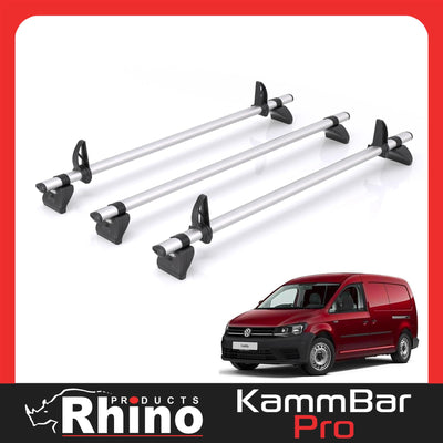 VW Caddy Roof Rack Fits 2010-2020 Models 3x Volkswagen Bars Rhino Kammbar Pro