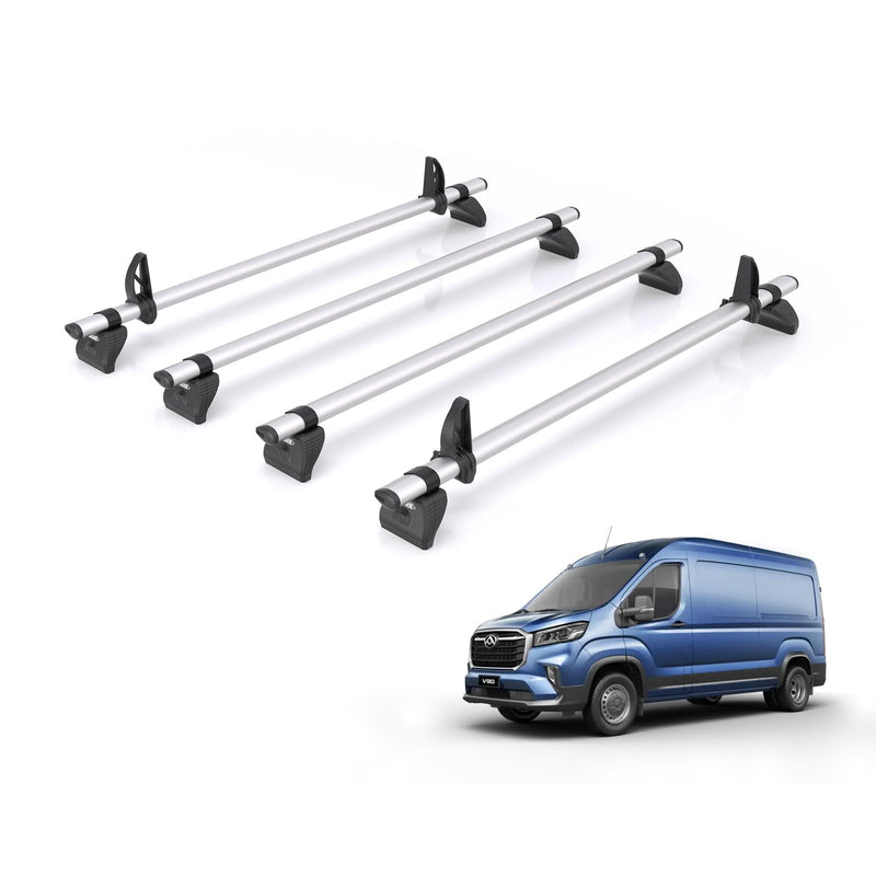 Maxus Deliver (2020-) 9 - 4 Rhino Kammbar Pro Roof Bars (Aluminium)