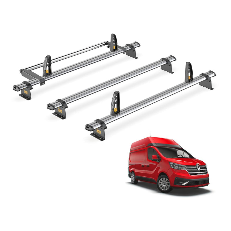 Renault Trafic Roof Rack (2014+) [High Roof] 3x Bars Bundle Van Guard Ulti Trade