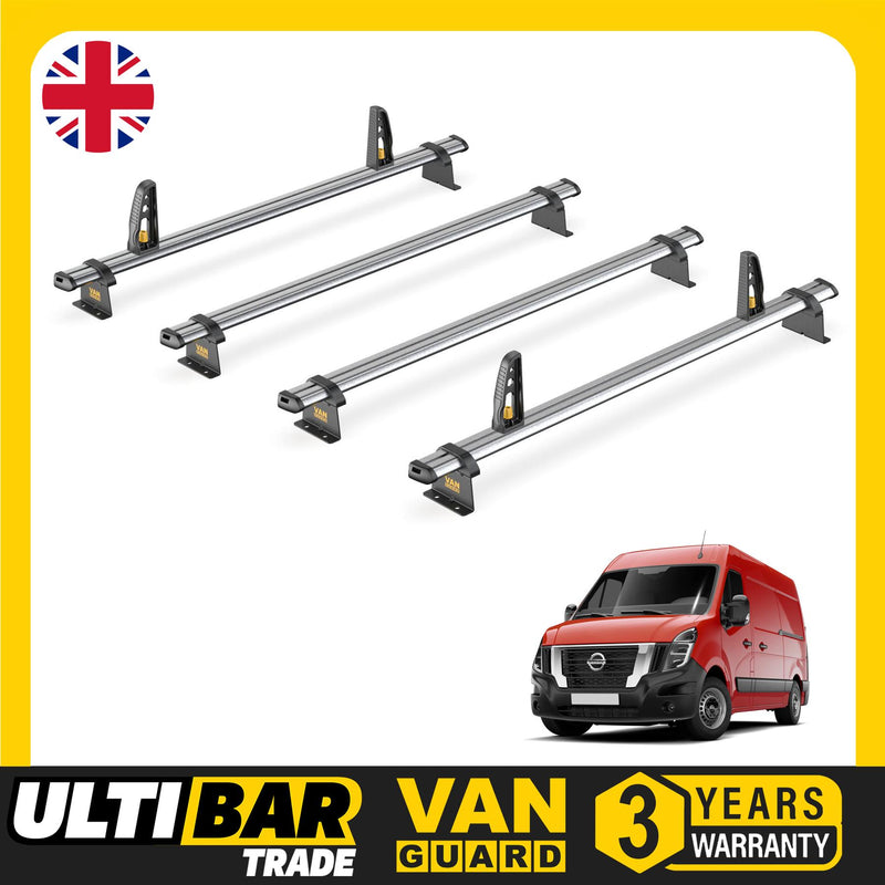 Van Guard Ulti Bar Trade + Loadstops 4 Bars Roof Rack For The Nissan Interstar 2022+