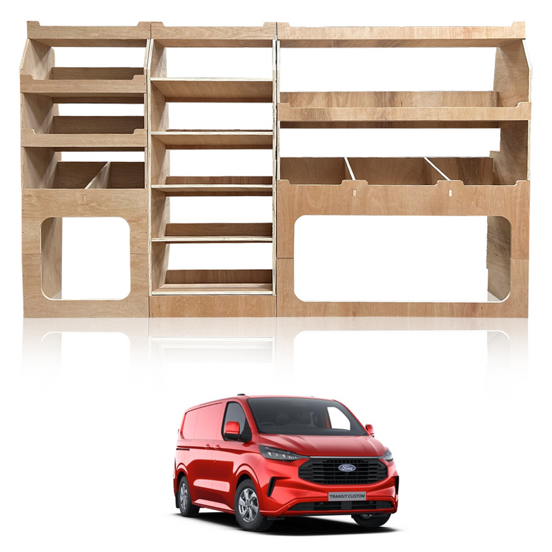 Ford Transit (2024-) Custom Plywood Van Racking - Driver Side