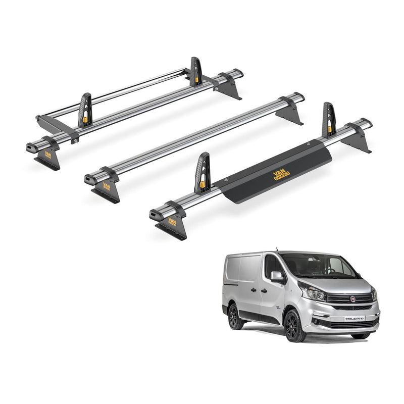 Fiat Talento Roof Rack for 2016+ 3x Bars & Roller & Loadstops Van Guard Trade