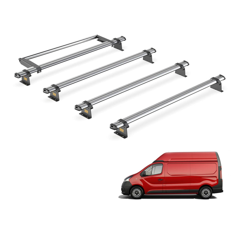 Vauxhall Vivaro (2014-2019) - 4 Van Guard Ultibar Trade Roof Bars + Roller