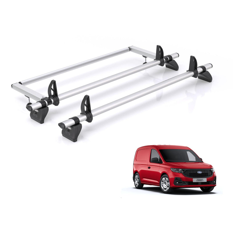 Ford Transit (2024-) Connect - 2 Rhino Kammbar Pro Roof Bars + Roller (Aluminium)