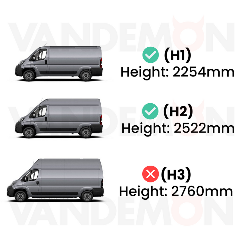 Toyota ProAce (2024-) Max - 3 Rhino Kammbar Pro Roof Bars + Roller (Aluminium)