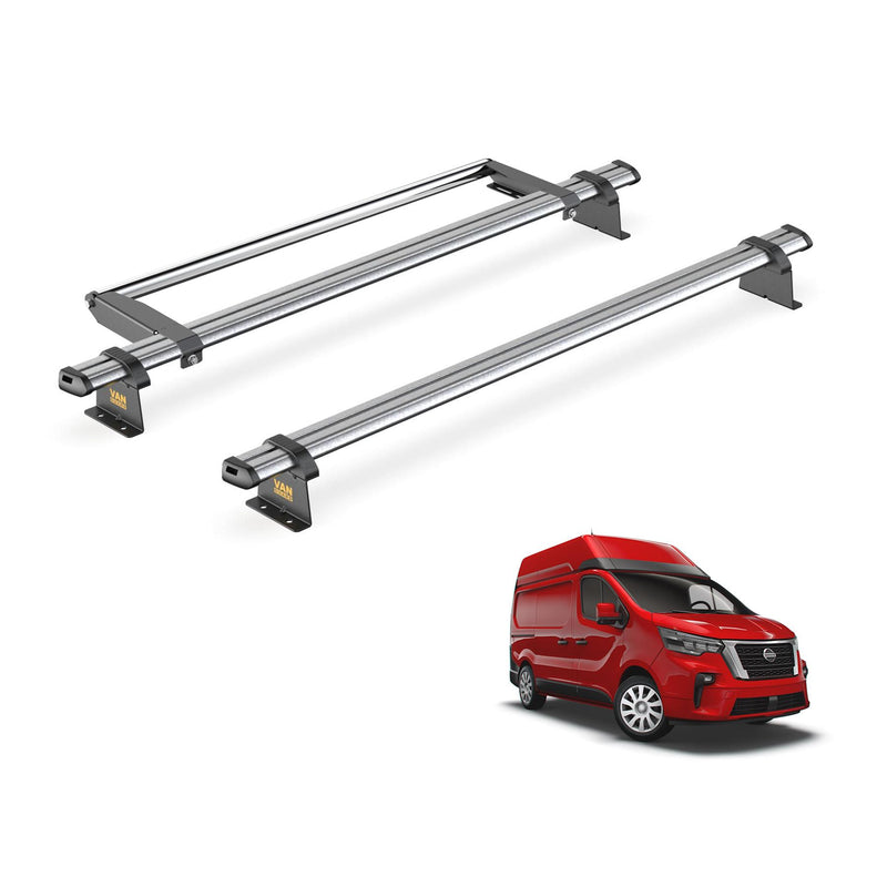 Nissan NV300 (2016-2021) - 2 Van Guard Ultibar Trade Roof Bars + Roller
