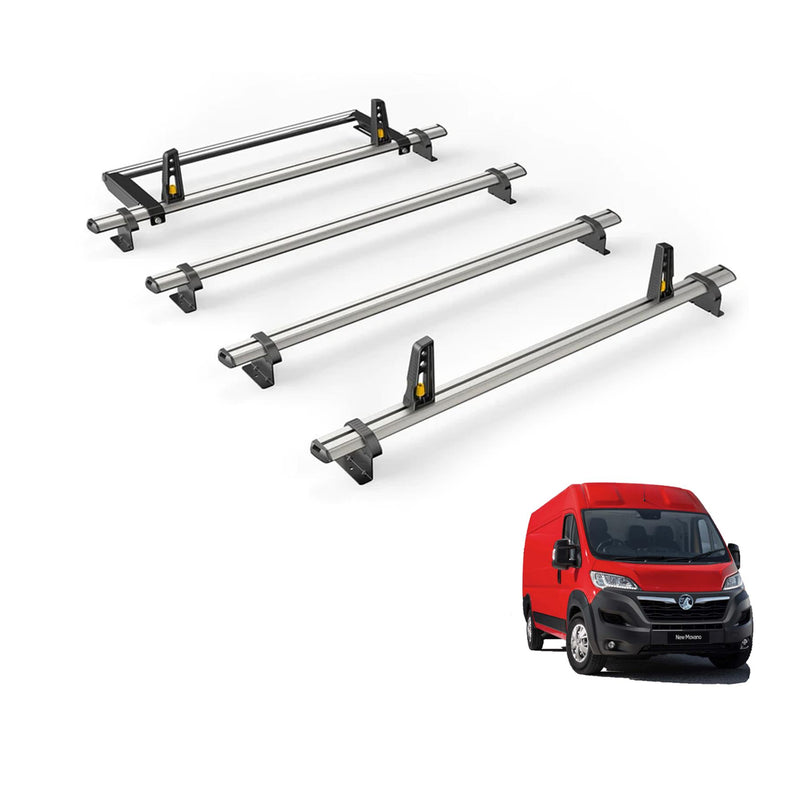 Vauxhall Movano (2010-2021) - 4 Van Guard Ultibar Plus Roof Bars + Roller