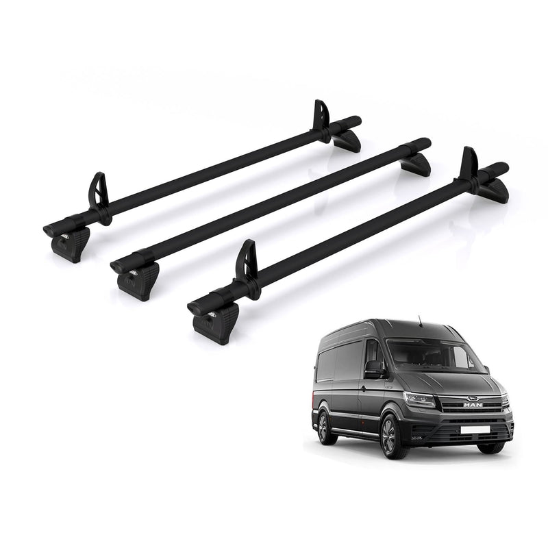 MAN TGE (2017 onwards) - Rhino Kammbar Black Roof Bars