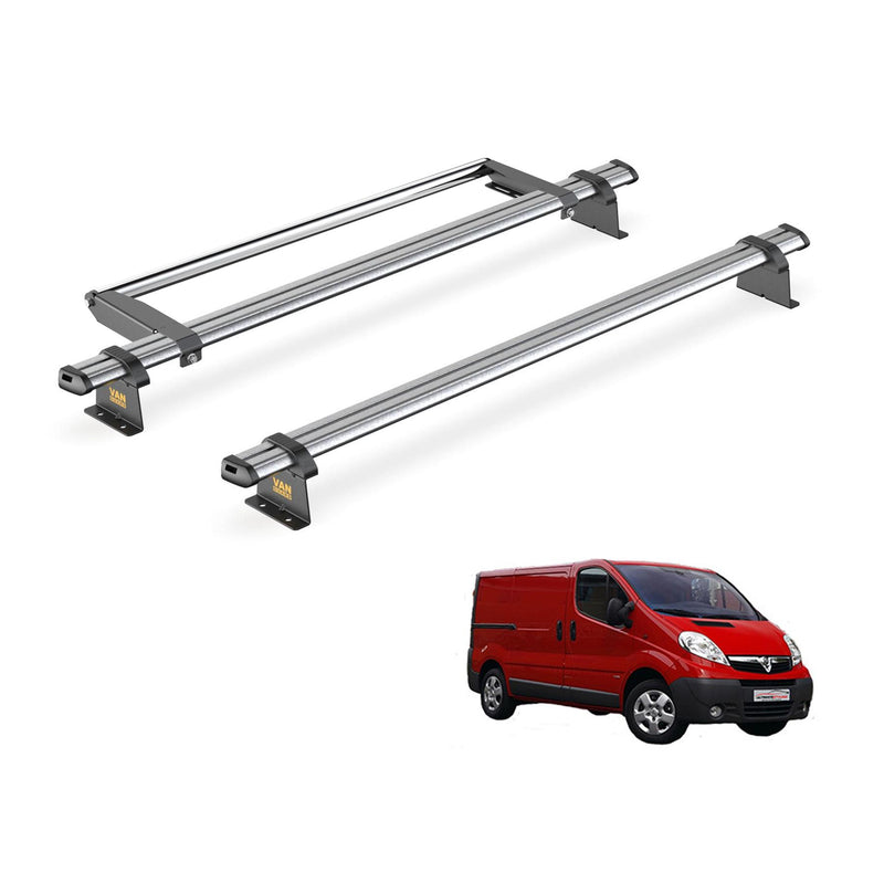 Vauxhall Vivaro (2001-2014) - 2 Van Guard Ultibar Trade Roof Bars + Roller