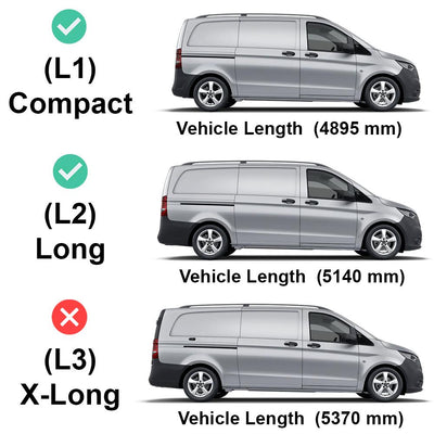 Mercedes Vito (2014-) - 3 Van Guard Ultibar Trade Roof Bars + Roller