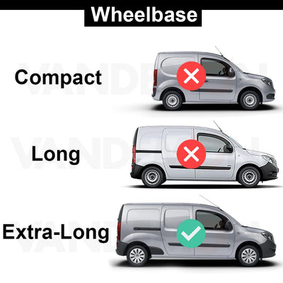 Mercedes Citan (2012-2021) - 3 Van Guard Ultibar Plus Roof Bars + Roller