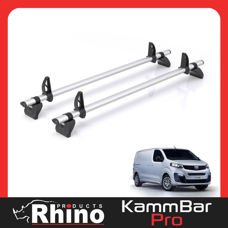Fiat Scudo (2022-) - 2 Rhino Kammbar Pro Roof Bars (Aluminium)