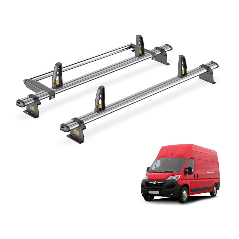 Roof Rack Vauxhall Movano 2022+ L3H2/L4H2 2x Bars, Roller, Loadstops - Van Guard