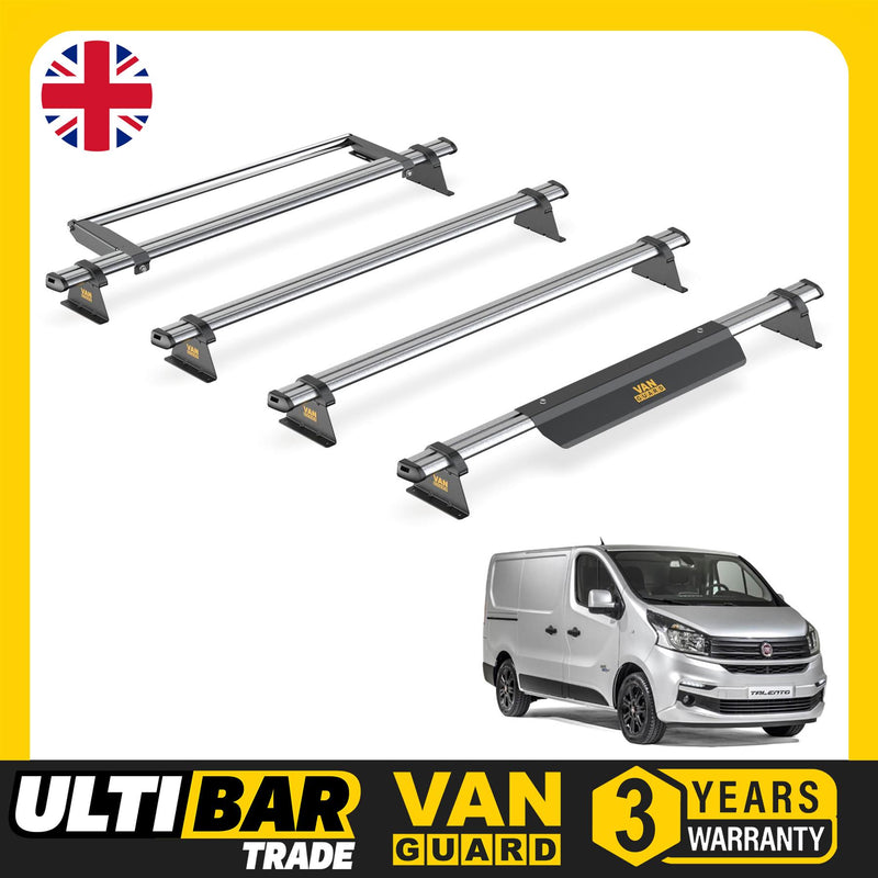 Fiat Talento (2016-2020) - 4 Van Guard Ultibar Trade Roof Bars + Roller
