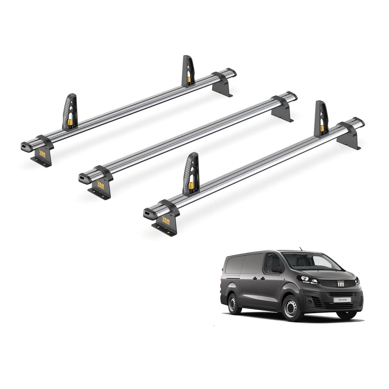 Van Guard Ulti Bar Trade + Loadstops 3 Bars Roof Rack For The Fiat Scudo 2022+