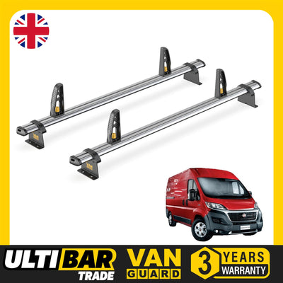 Fiat Ducato Roof Rack for 2006+ H1/H2 Roof 2x Roof Bars Van Guard UltiBar Trade