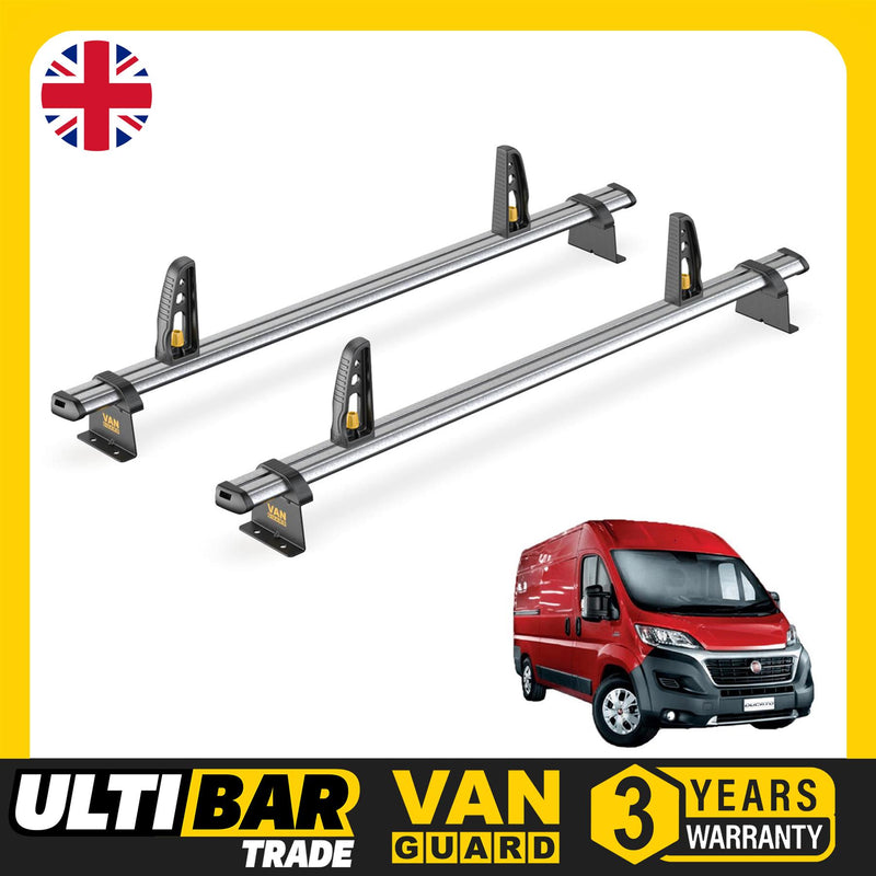 Fiat Ducato Roof Rack for 2006+ H1/H2 Roof 2x Roof Bars Van Guard UltiBar Trade