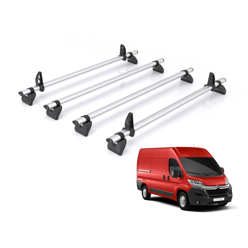 Citroen Relay (2006-) - 4 Rhino Kammbar Pro Roof Bars (Aluminium)