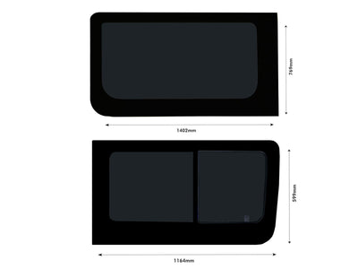 Mercedes Sprinter (2006-2018) Driver Opening Passenger Fixed Side and Rear Door Window Privacy Camper Glass Full Kit