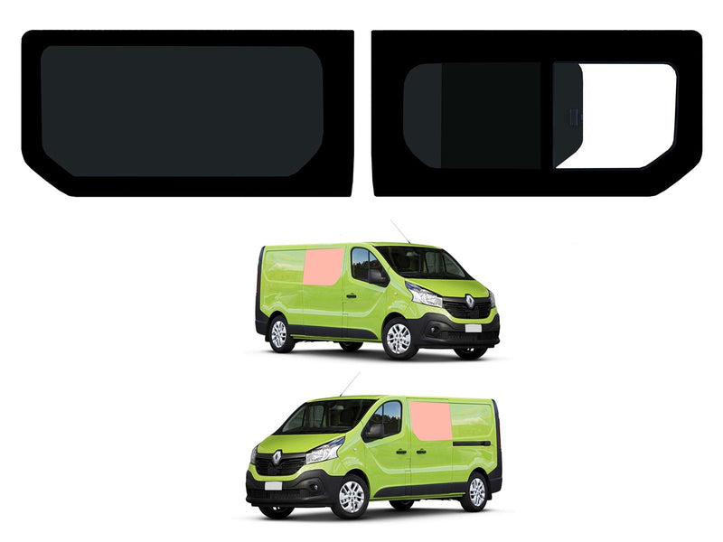 VD Glass - Renault Trafic 2014 - Lh Side Fixed + Rh Side Open Tint