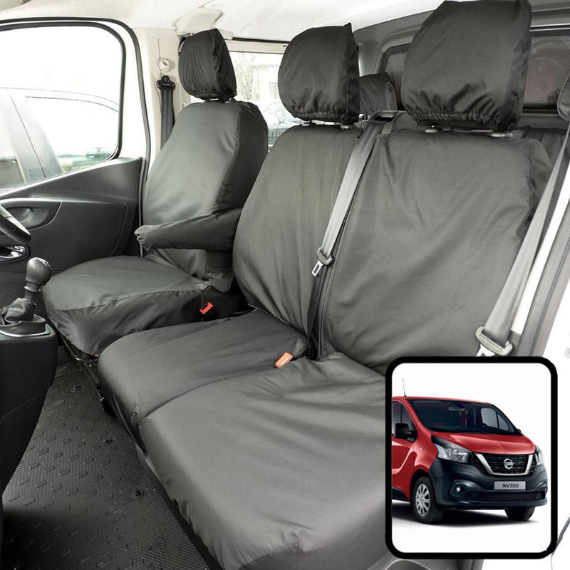 Nissan NV300 (2016-) - Tailored Front Row Seat Covers in Black (1+2)