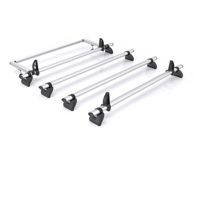 VW Caddy (2020-) - 4 Rhino Kammbar Pro Roof Bars + Roller (Aluminium)