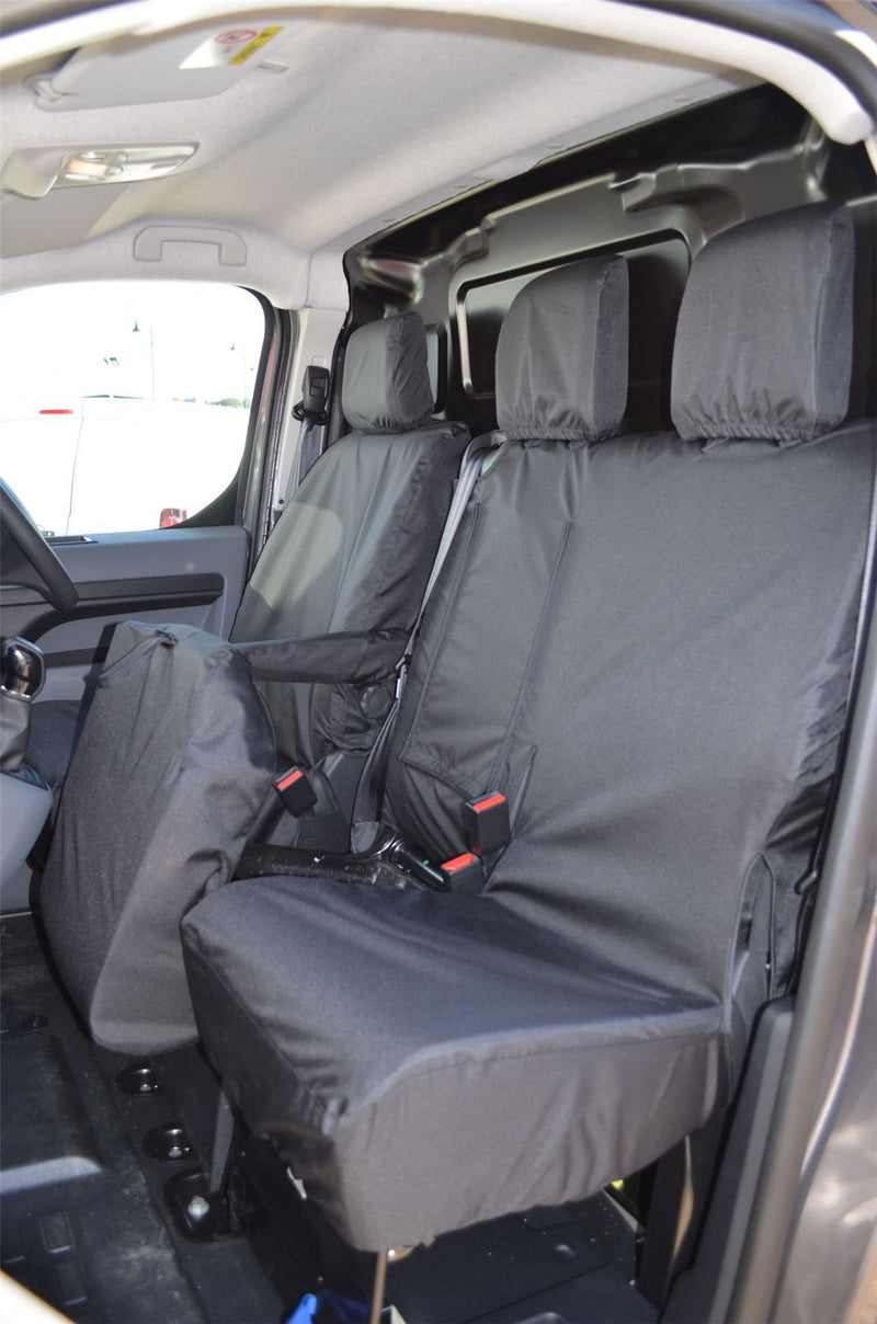 Toyota ProAce - Tailored Front Row Fold Pass. Seat Covers in Black (1+2)