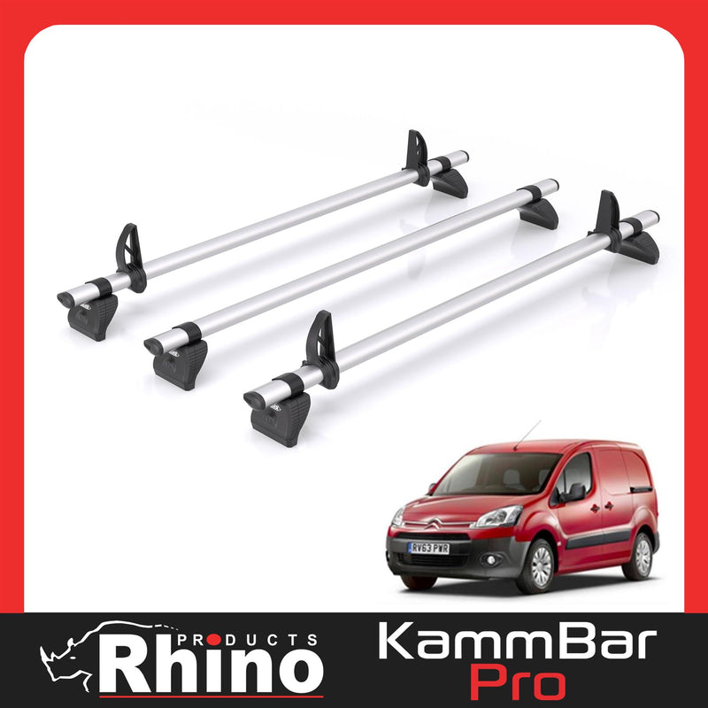 Citroen Berlingo (2008-2018) - 3 Rhino Kammbar Pro Roof Bars (Aluminium)